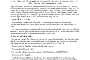 Kế hoạch 3480/KH-UBND thi hành Nghị định 16/2013/NĐ-CP hệ thống hóa văn bản pháp luật TPHCM