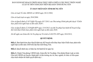 Quyết định 1145/QĐ-UBND 2013 Chiến lược phát triển nghề luật sư đến 2020 Hưng Yên