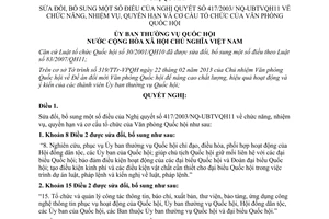 Nghị quyết 618/2013/UBTVQH13 sửa đổi Nghị quyết 417/2003/NQ-UBTVQH11