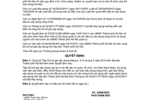 Quyết định 4983/QĐ-SXD Chỉ số giá xây dựng tháng 4 5 6 quý II 2013 Sở Xây dựng Hà Nội