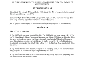 Quyết định 818/QĐ-BNV năm 2013 chức năng tổ chức Tạp chí Tổ chức nhà nước