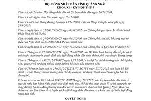 Nghị quyết 13/2013/NQ-HĐND phí sử dụng đường bộ theo đầu phương tiện Quảng Ngãi