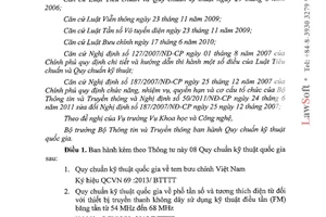Thông tư 16/2013/TT-BTTTT Quy chuẩn kỹ thuật quốc gia