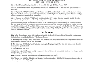 Nghị quyết 52/2013/NQ-HĐND mức chi hỗ trợ cán bộ công chức kiểm soát thủ tục hành chính