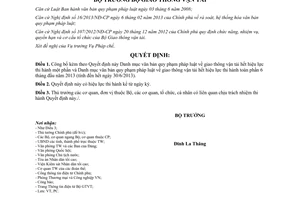 Quyết định 1996/QĐ-BGTVT 2013 Danh mục văn bản pháp luật Bộ giao thông hết hiệu lực