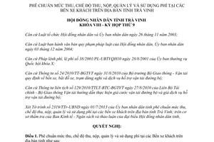 Nghị quyết 11/2013/NQ-HĐND mức thu quản lý sử dụng phí bến xe khách Trà Vinh