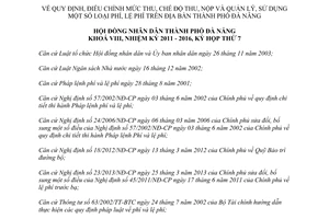 Nghị quyết 40/2013/NQ-HĐND điều chỉnh mức thu quản lý phí lệ phí Đà Nẵng