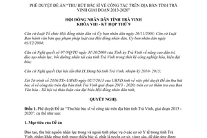 Nghị quyết 08/2013/NQ-HĐND thu hút bác sĩ công tác Trà Vinh 2013 2020