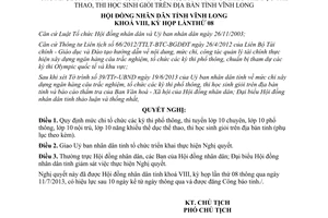 Nghị quyết 62/2013/NQ-HĐND mức chi kỳ thi phổ thông thi tuyển lớp 10 Vĩnh Long