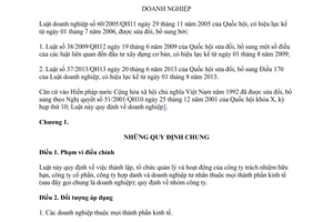 Văn bản hợp nhất 06/VBHN-VPQH 2013 hợp nhất Luật doanh nghiệp