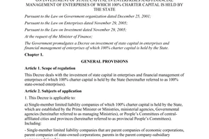 Decree No.71/2013/NĐ-CP investment of state capital in enterprises