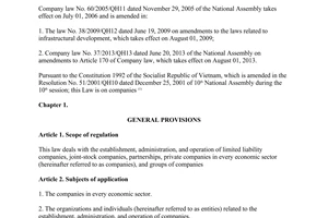 Integrated document No. 06/VBHN-VPQH of July 11, 2013, company Law