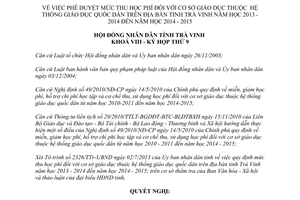 Nghị quyết 12/2013/NQ-HĐND mức thu học phí Trà Vinh 2013 2015