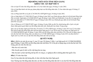 Nghị quyết 39/NQ-HĐND năm 2013 thu phí sử dụng cảng cá Tiền Giang