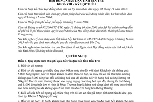 Nghị quyết 11/2013/NQ-HĐND mức thu phí qua đò Bến Tre