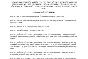 Quyết định 06/2013/QĐ-UBND sửa đổi chính sách bảo vệ phát triển rừng Cà Mau