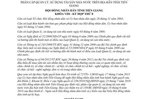 Nghị quyết 47/2013/NQ-HĐND phân cấp quản lý sử dụng tài sản nhà nước Tiền Giang