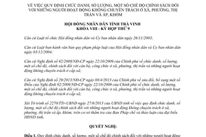 Nghị quyết 07/2013/NQ-HĐND chính sách người hoạt động không chuyên cấp xã Trà Vinh
