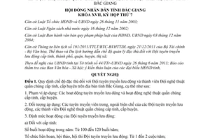 Nghị quyết số 11/2013/NQ-HĐND chế độ Đội tuyên truyền lưu động Đội nghệ thuật quần chúng