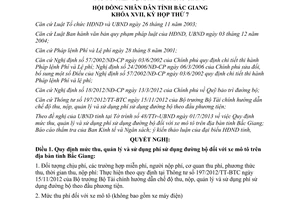 Nghị quyết số 07/2013/NQ-HĐND thu quản lý phí sử dụng đường bộ xe mô tô Bắc Giang