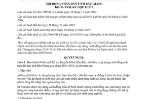 Nghị quyết số 06/2013/NQ-HĐND dồn điền đổi thửa xây dựng cánh đồng mẫu Bắc Giang