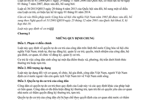 Văn bản hợp nhất 03/VBHN-VPQH năm 2013 Luật cư trú