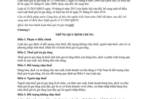 Văn bản hợp nhất 05/VBHN-VPQH năm 2013 Luật thuế giá trị gia tăng