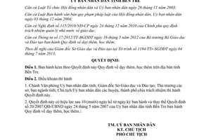 Quyết định 17/2013/QĐ-UBND Quy định dạy thêm học thêm Bến Tre