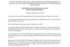 Nghị quyết 03/2013/NQ-HĐND hỗ trợ cán bộ tiếp nhận trả kết quả cơ quan An Giang