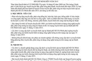 Kế hoạch 3531/KH-UBND năm 2013 số hóa phát sóng tín hiệu truyền hình cáp tp HCM