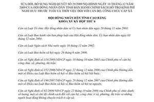 Nghị quyết 08/2013/NQ-HĐND sửa đổi chính sách hỗ trợ cán bộ nghỉ hưu trước tuổi Cao Bằng