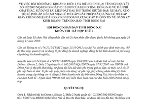 Nghị quyết 79/NQ-HĐND 2013 phí khai thác sử dụng tài liệu đất đai cấp giấy chứng nhận Đồng Nai
