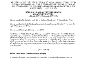 Nghị quyết 07/2013/NQ-HĐND đầu tư xây dựng đô thị nhà ở hạ tầng hiện đại ngoại thành Hà Nội