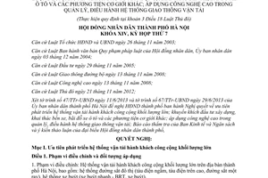 Nghị quyết 03/2013/NQ-HĐND phát triển hệ thống vận tải hành khách công cộng Hà Nội