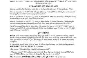 Quyết định 33/2013/QĐ-UBND khuyến khích đầu tư xã nông thôn mới Hà Nam