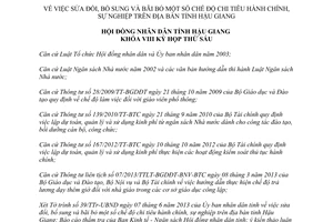 Nghị quyết 10/2013/NQ-HĐND sửa đổi chế độ chi tiêu hành chính Hậu Giang