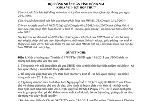 Nghị quyết 76/2013/NQ-HĐND nhiệm vụ kinh tế xã hội quốc phòng an ninh 2013 Đồng Nai