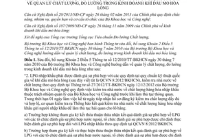 Thông tư 15/2013/TT-BKHCN quản lý chất lượng đo lường kinh doanh khí dầu mỏ hóa lỏng