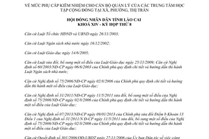 Nghị quyết 07/2013/NQ-HĐND phụ cấp kiêm nhiệm cán bộ Trung tâm học tập cộng đồng