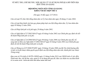 Nghị quyết 10/2013/NQ-HĐND mức thu nộp quản lý phí qua đò An Giang