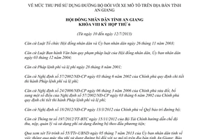 Nghị quyết 12/2013/NQ-HĐND thu phí sử dụng đường bộ xe mô tô An Giang