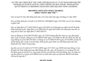 Nghị quyết 78/2013/NQ-HĐND quản lý sử dụng Phí chợ Phí tham quan di tích lịch sử công trình văn hóa Lâm Đồng