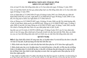 Nghị quyết 57/2013/NQ-HĐND bổ sung phí lệ phí Hà Tĩnh