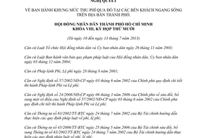 Nghị quyết 11/2013/NQ-HĐND thu phí qua đò bến sông ngang Hồ Chí Minh