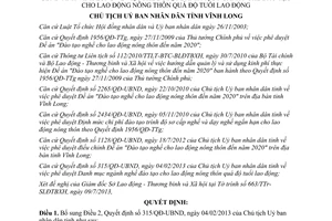 Quyết định 1186/QĐ-UBND 2013 bổ sung 315/QĐ-UBND đào tạo nghề lao động nông thôn quá tuổi Vĩnh Long