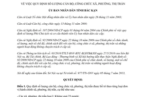 Quyết định 1071/2013/QĐ-UBND số lượng cán bộ công chức xã phường thị trấn Bắc Kạn