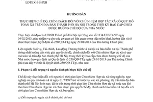 Hướng dẫn 1499/HDLS-NV-TC-LĐTBXH-BHXH chế độ chủ nhiệm hợp tác xã Hà Nội 2013