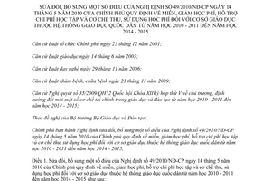 Nghị định 74/2013/NĐ-CP sửa đổi Nghị định 49/2010/NĐ-CP về miễn giảm học phí