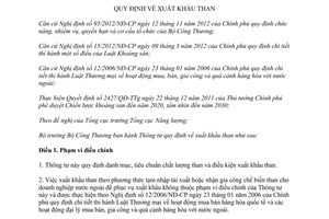 Thông tư 15/2013/TT-BCT quy định về xuất khẩu than