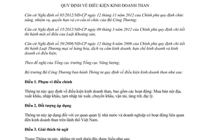 Thông tư 14/2013/TT-BCT quy định điều kiện kinh doanh than